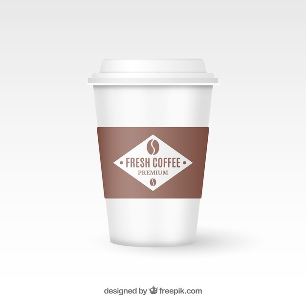 taza de café de papel realista