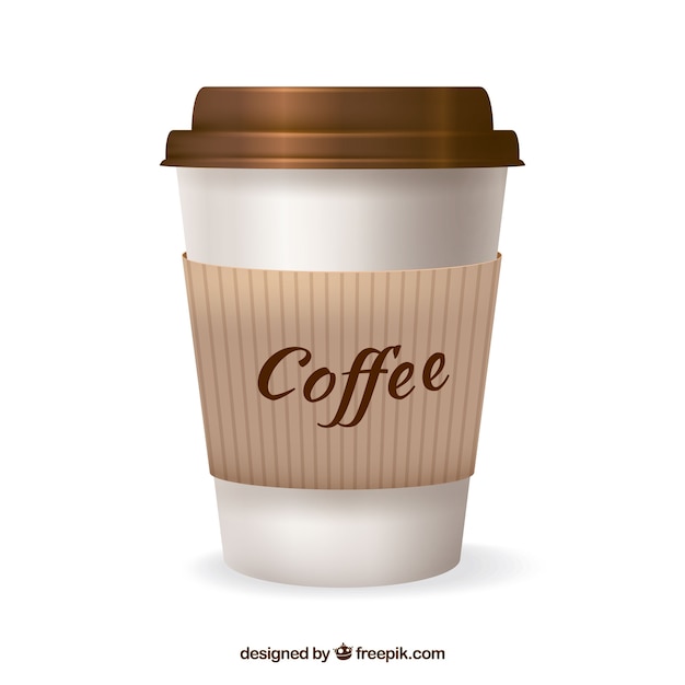 Taza de café de papel realista