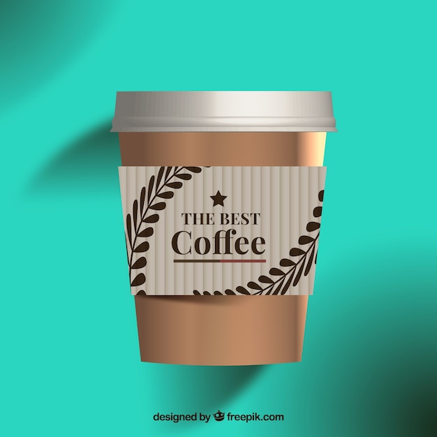 Taza de café de papel realista