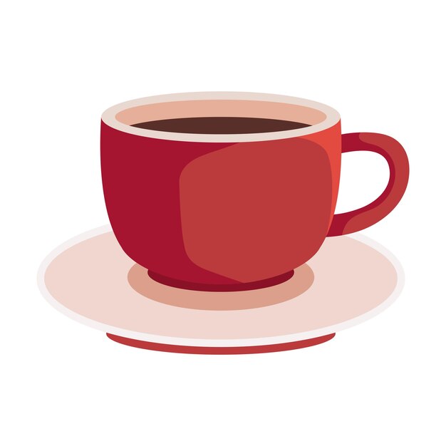 taza de café en el platillo