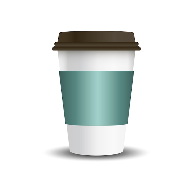 Taza de papel bebida caliente con vector de manga de maqueta