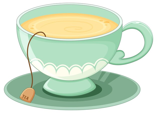 Una taza de té en color verde