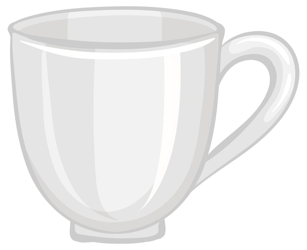 Vector gratuito una taza de té vacía aislado sobre fondo blanco.