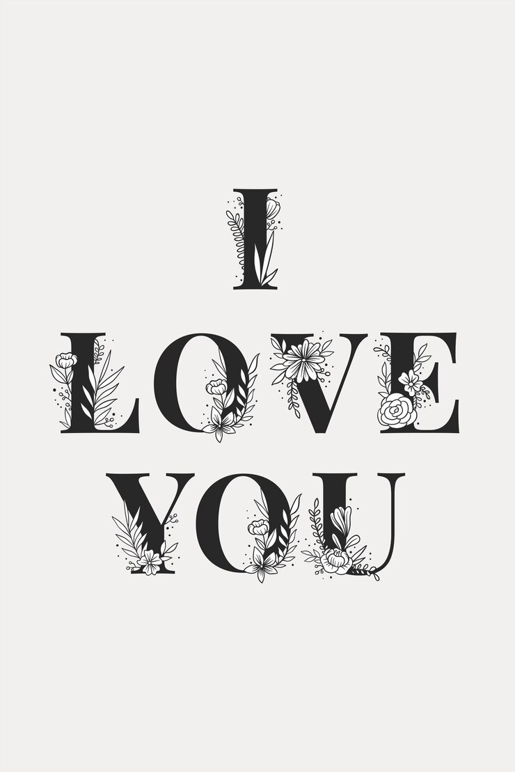 Vector gratuito te amo tipografía femenina palabra letras y tipografía vector