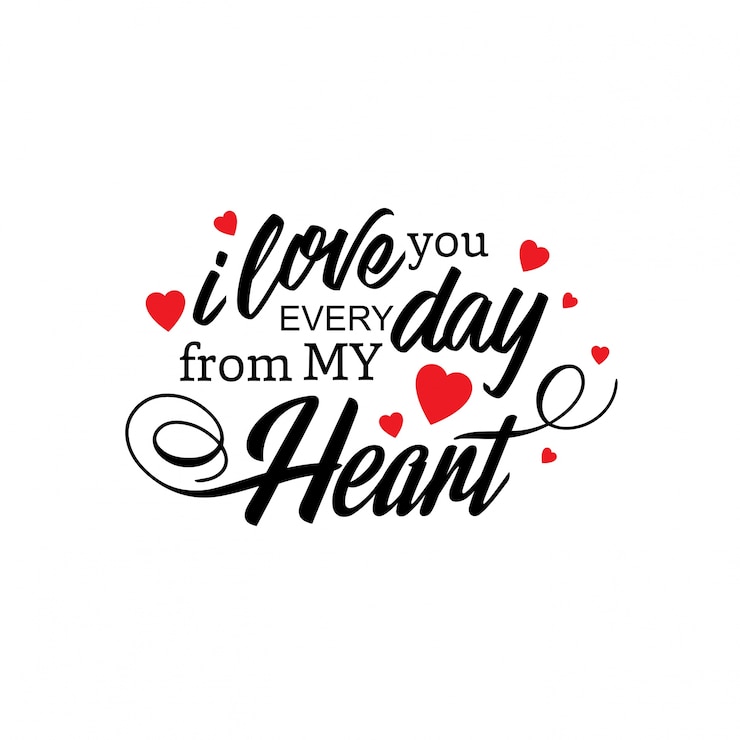 Vector gratuito te amo todos los días desde mi corazón