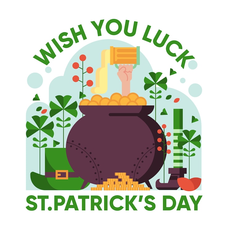 Vector gratuito te deseo suerte st. día de san patricio