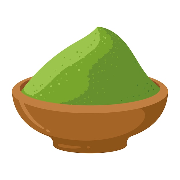 té matcha en un icono de tazón vector aislado