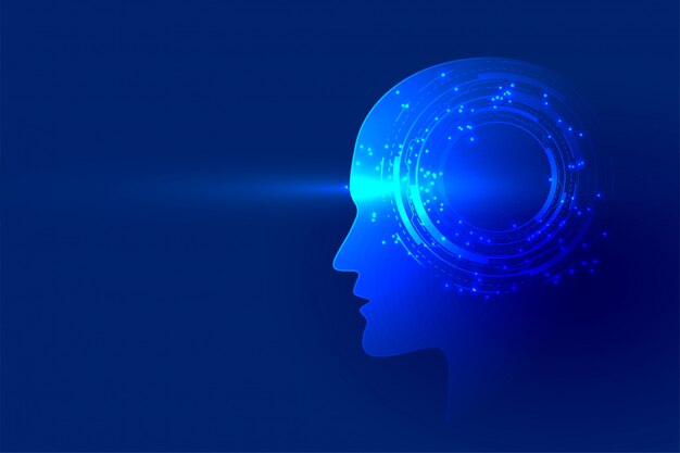 Tecnología digital frente a la inteligencia artificial de fondo.