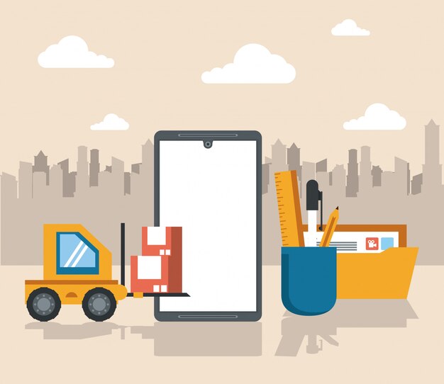Tecnología dispositivo mantenimiento soporte concepto caricatura