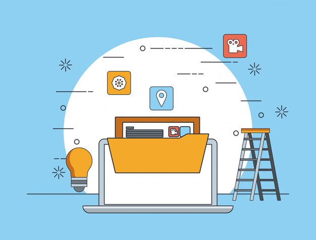 Tecnología dispositivo mantenimiento soporte concepto caricatura