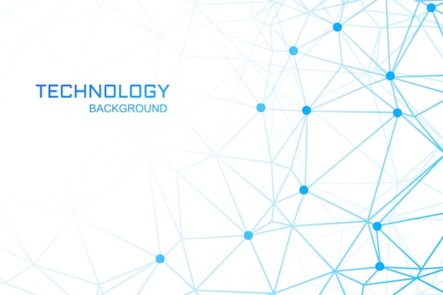 Tecnología con enlaces poligonales azules
