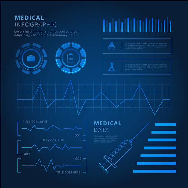 Tecnología futurista infografía médica