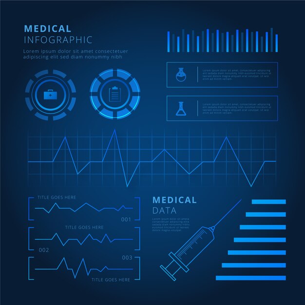 Tecnología futurista infografía médica