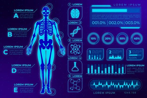 Tecnología futurista infografía médica