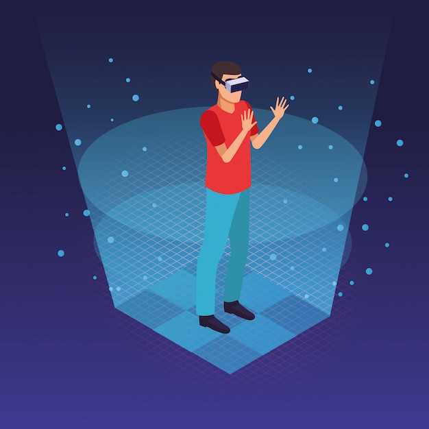 Tecnología de gafas de realidad virtual.
