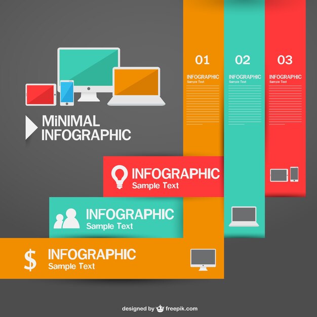 Tecnología infografía mínimo con etiquetas