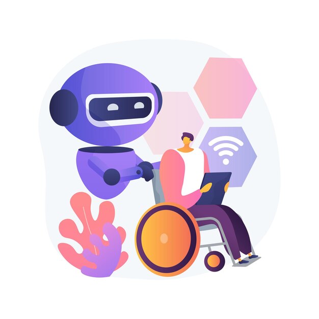 Tecnología inteligente para personas con discapacidad ilustración del concepto abstracto