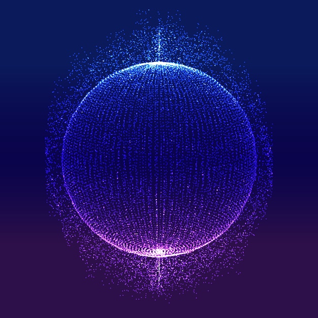 Vector gratuito tecnología moderna abstracta con esfera de partículas brillantes