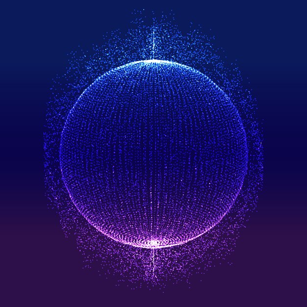 Tecnología moderna abstracta con esfera de partículas brillantes