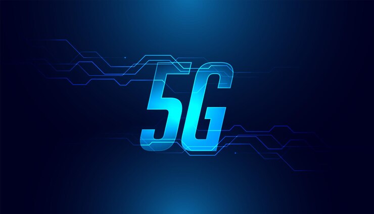 Vector gratuito tecnología móvil digital de velocidad rápida de quinta generación 5g