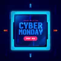 Vector gratuito tecnología realista cyber monday