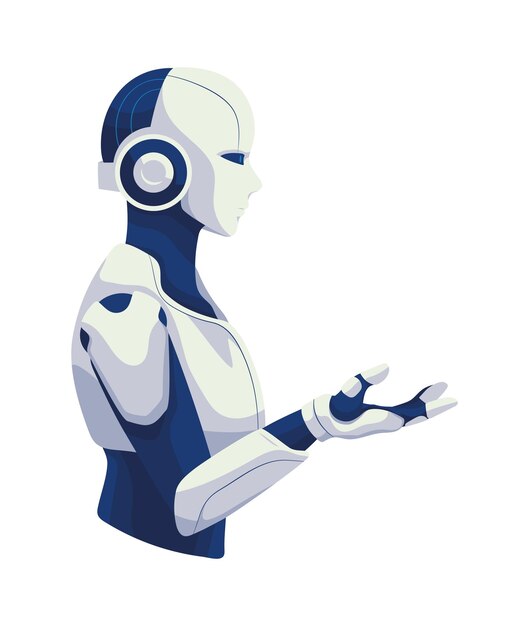 tecnología robot cyborg de diseño de perfil