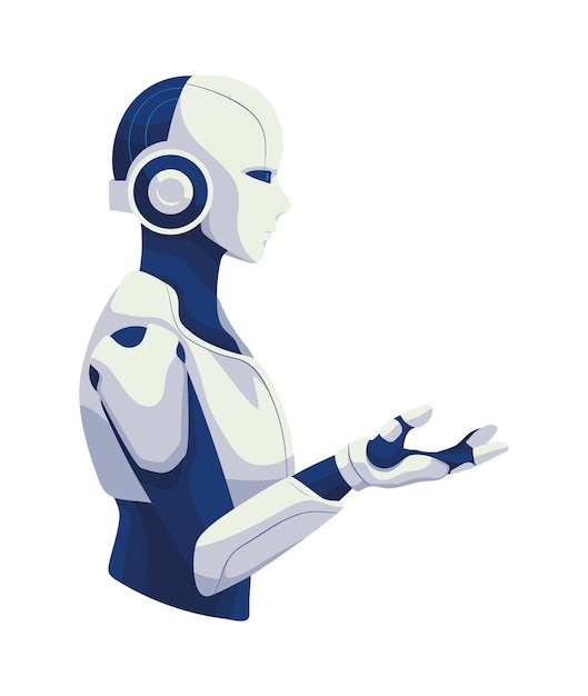tecnología robot cyborg de diseño de perfil