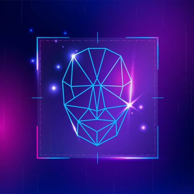 Tecnología de seguridad cibernética de escaneo biométrico de reconocimiento facial