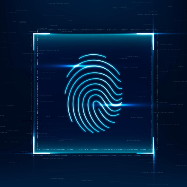 Tecnología de seguridad cibernética de vector de escaneo biométrico de huellas dactilares