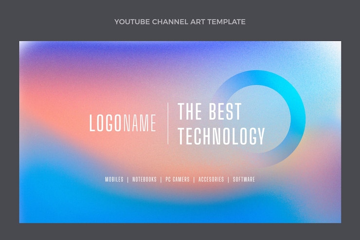 Vector gratuito tecnología de textura degradada canal de youtube arte