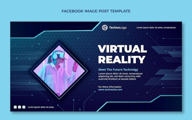 Vector gratuito tecnología de textura degradada facebook