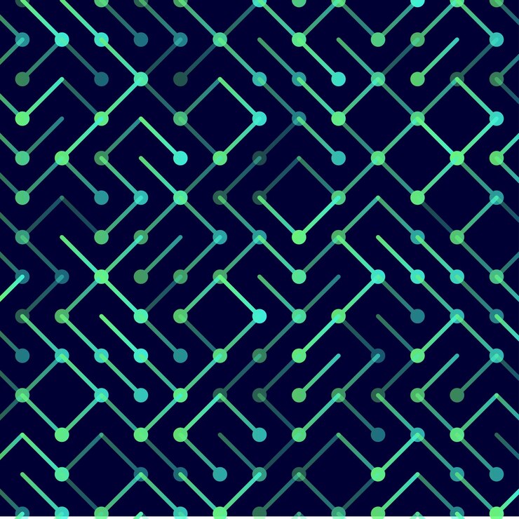 Tecnología Vector de patrones sin fisuras Adorno de rayas geométricas Ilustración de fondo lineal monocromática
