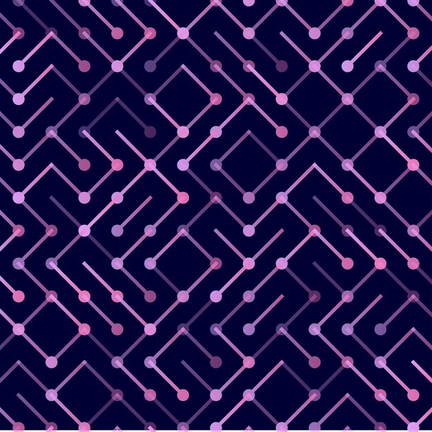 Tecnología Vector de patrones sin fisuras Adorno de rayas geométricas Ilustración de fondo lineal monocromática