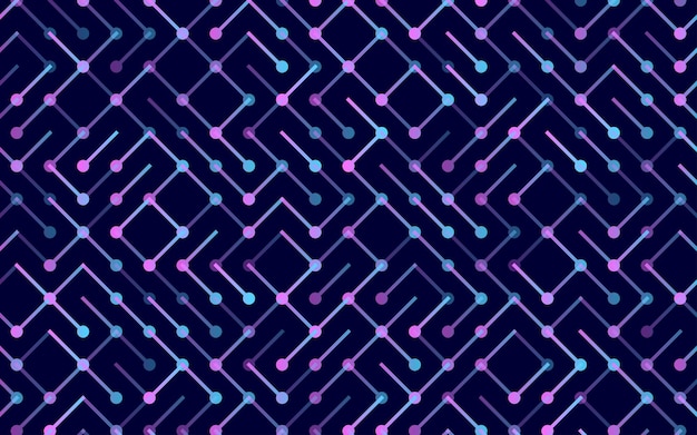 Tecnología Vector de patrones sin fisuras Banner Adorno de rayas geométricas Fondo lineal monocromático