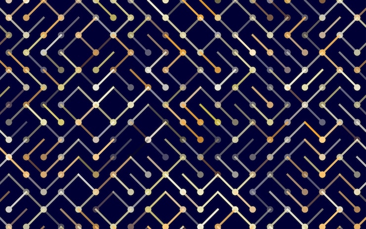 Vector gratuito tecnología vector de patrones sin fisuras banner adorno de rayas geométricas ilustración de fondo lineal monocromática