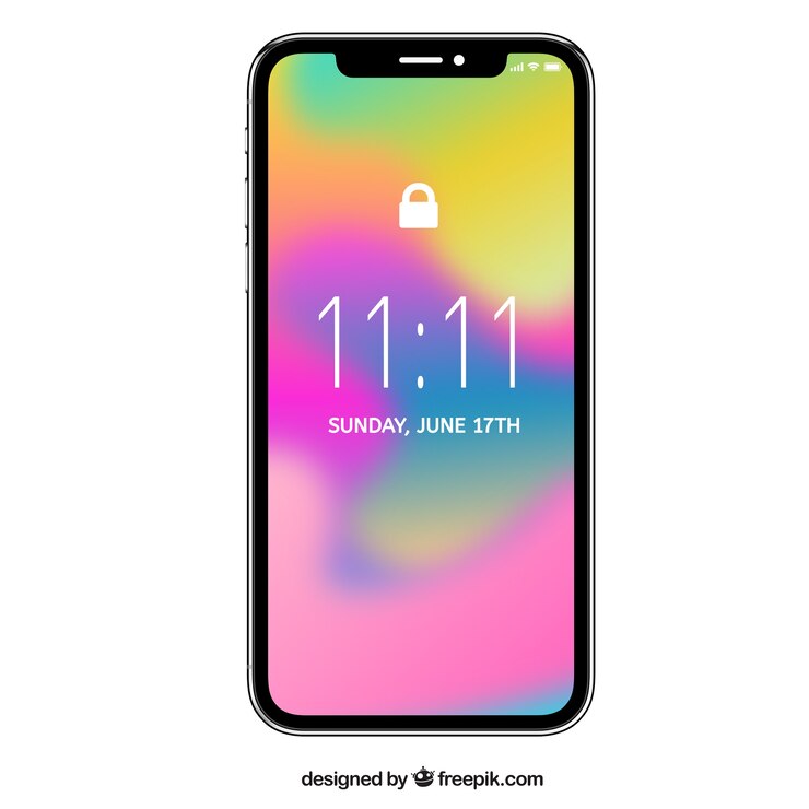 Vector gratuito teléfono con fondo degradado