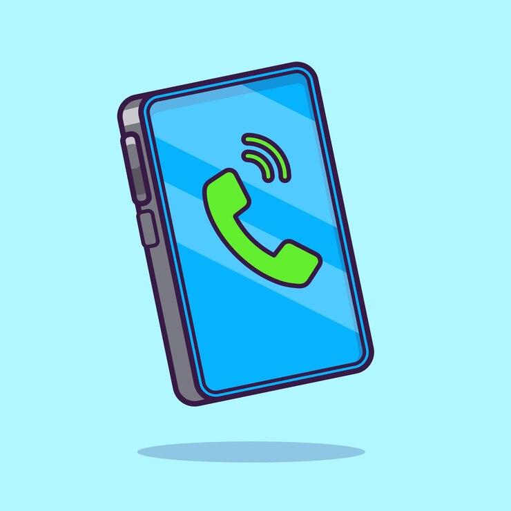 Vector gratuito teléfono con llamada icono vectorial de dibujos animados tecnología de ilustración icono de objeto vector plano aislado