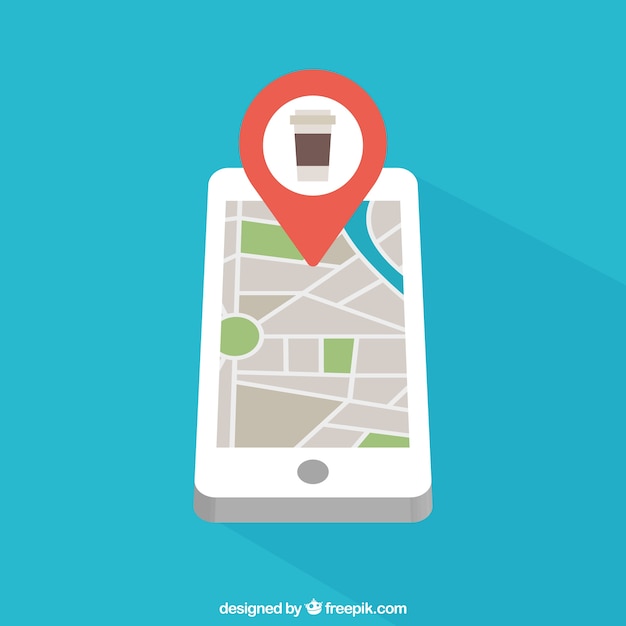 Teléfono móvil con mapa