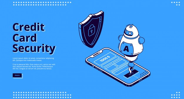 Teléfono web de seguridad de tarjeta de crédito y robot