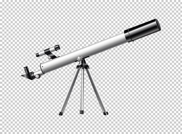 Telescopio moderno sobre fondo transparente