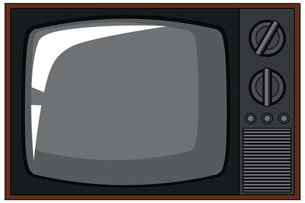 Televisión retro negra aislada