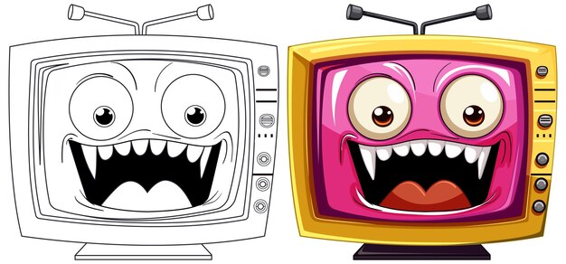 Televisiones animadas con rostros expresivos