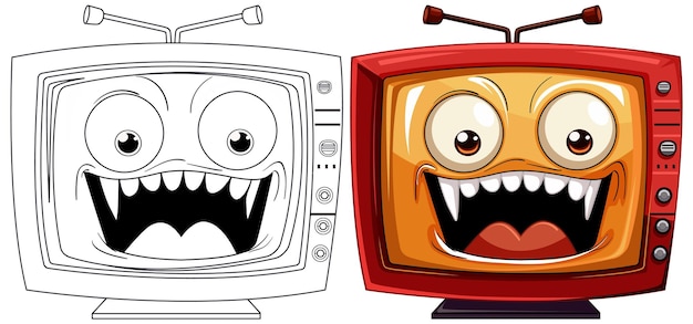 Vector gratuito televisiones retro animadas con expresiones