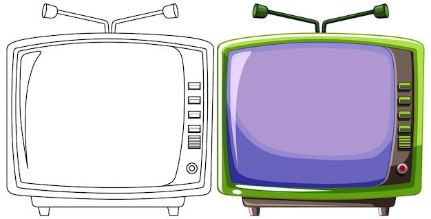 Televisores retro uno al lado del otro