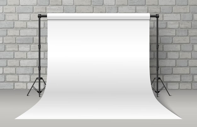 Telón de fondo blanco del estudio de sesiones fotográficas Papel vacío