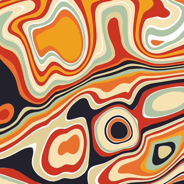 Telón de fondo de diseño de líneas distorsionadas de estilo retro abstracto 2406