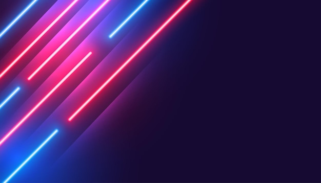 telón de fondo de líneas de neón brillantes de moda y abstractas con espacio en blanco