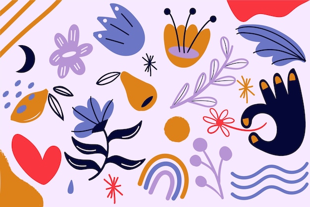 Tema abstracto de formas orgánicas para el tema de fondo de pantalla