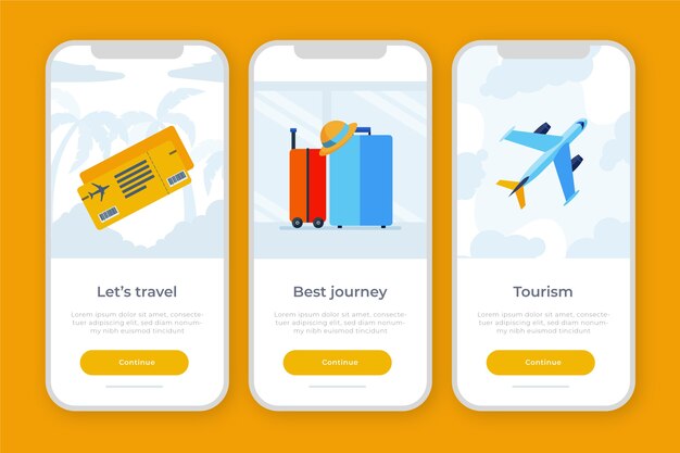Tema de aplicación de incorporación para viajar