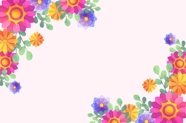 Tema artístico de fondo floral acuarela